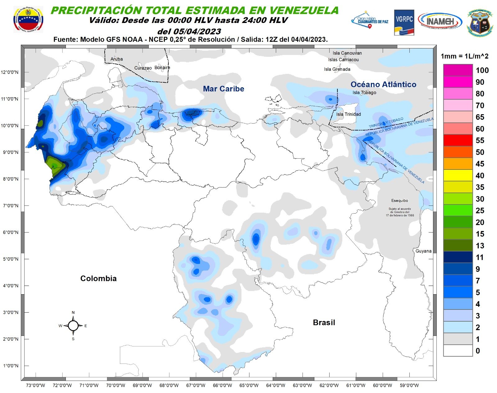 Inameh prevé nubosidad y lloviznas en algunas zonas de Venezuela este #5Abr