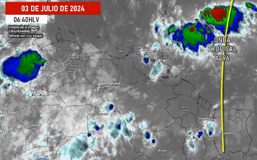 Onda tropical AL96 se aproxima al territorio venezolano este #3Jul